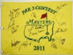 Masters 2011 Par 3 Contest Flag Signed by 15 Par 3 Winners - Palmer, Vijah,etc-JSA