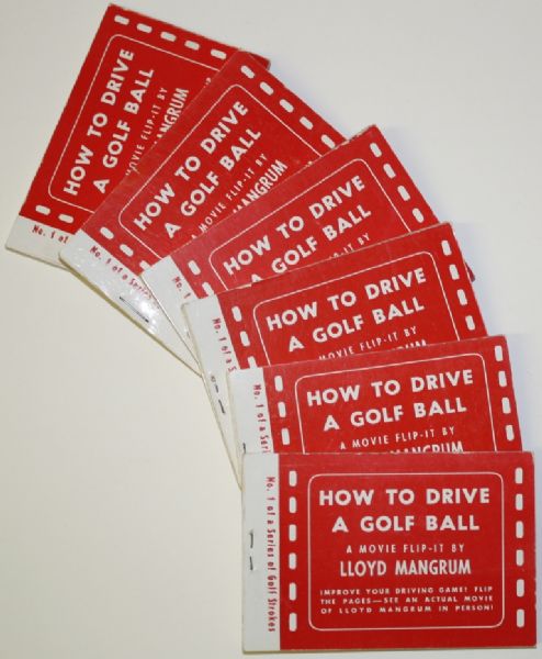 Lot of 6 - How To Drive A Golf Ball Movie Flip-It Books by Lloyd Mangrum