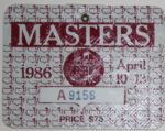 Complete Set of 1986 Masters Pairing Sheets (All 4 Days) with an Entrance Badge From The Historic Event