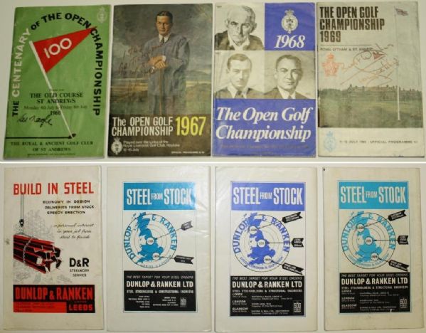 Lot of 17 Autographed British Open Programs 1960-2004