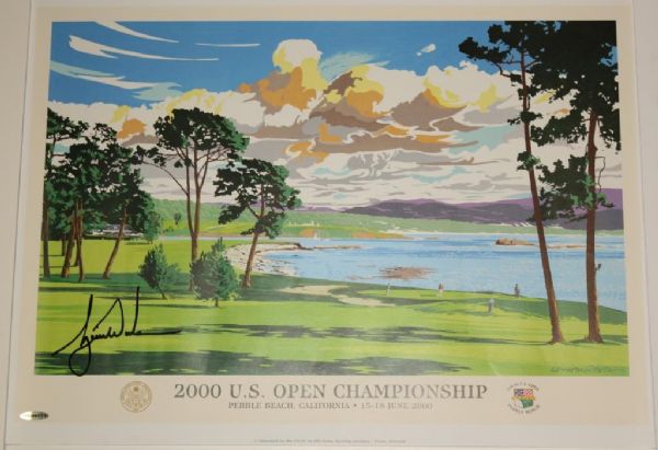 Tiger Woods Signed 2000 U.S. Open Print UDA COA Rare Print