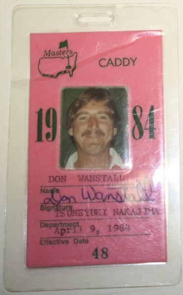 1984 Official Masters Caddy Badge - Tsuneyuki Nakajima - 2"x3"
