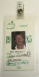 1985 Official Masters Caddy Badge - Tom Purtzer - 2"x3"