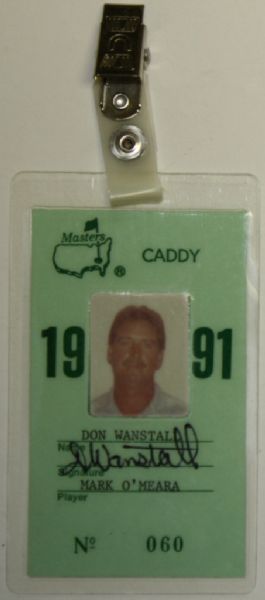 1991 Official Masters Caddy Badge - Mark OMeara - 2"x3"