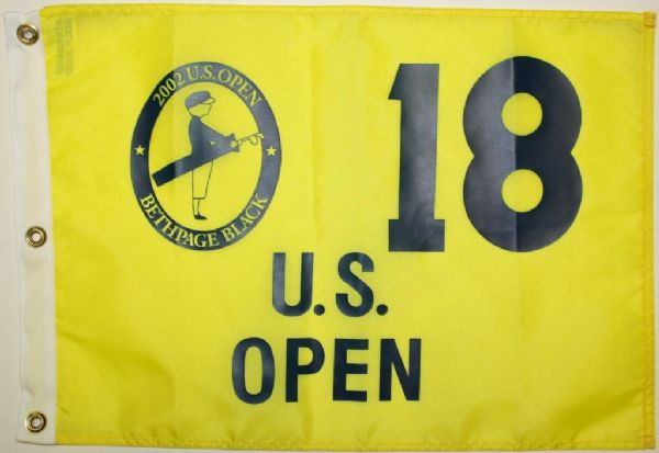 2002 US Open Bethpage Black Screen Flag - Tiger Woods Winner