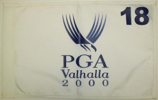 2000 PGA Championship White Screen Valhallla Flag - Tiger Woods Winner
