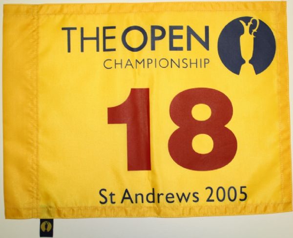 2005 The Open Championship Flag - St. Andrews - Tiger Woods Winner