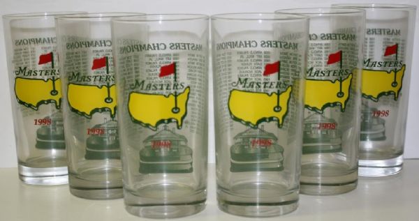 Lot of 6 1998 Masters Commemorative Glasses