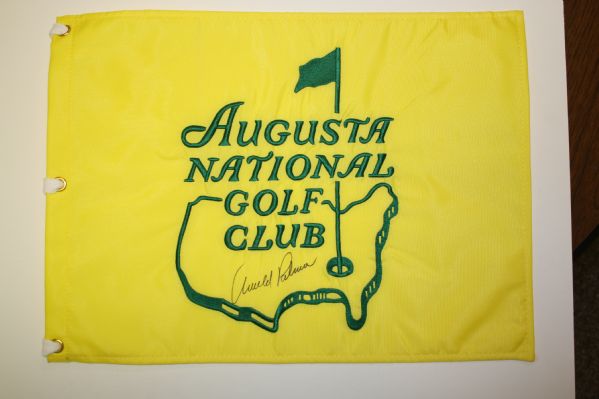 Arnold Palmer Signed Augusta National Golf Club (Members Only)Embroidered Flag