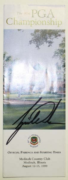 Tiger Woods Signed 1999 PGA Pairings Sheet-2ND Major Win!