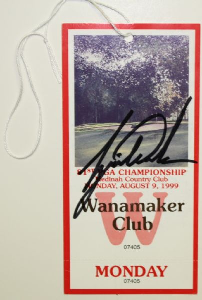 Tiger Woods Signed Ticket from 1999 PGA Championship at Medinah-2ND Major Win!