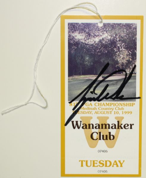 Tiger Woods Signed Tuesday Ticket from 1999 PGA Championship at Medinah