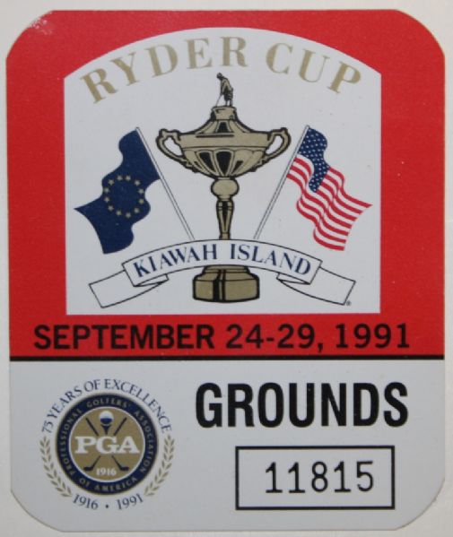 1991 Ryder Cup Grounds Passes - Set of Two