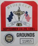 1991 Ryder Cup Grounds Passes - Set of Two