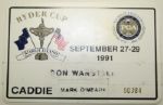 1991 Ryder Cup Caddy Badge - Mark OMeara