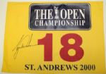 Tiger Woods Signed 2000 British Open Pin Flag - St. Andrews-Tiger Slam