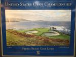 Signed Linda Hartough Print - 7th Hole 2000 US Open Championships - 32 1/4 x 25