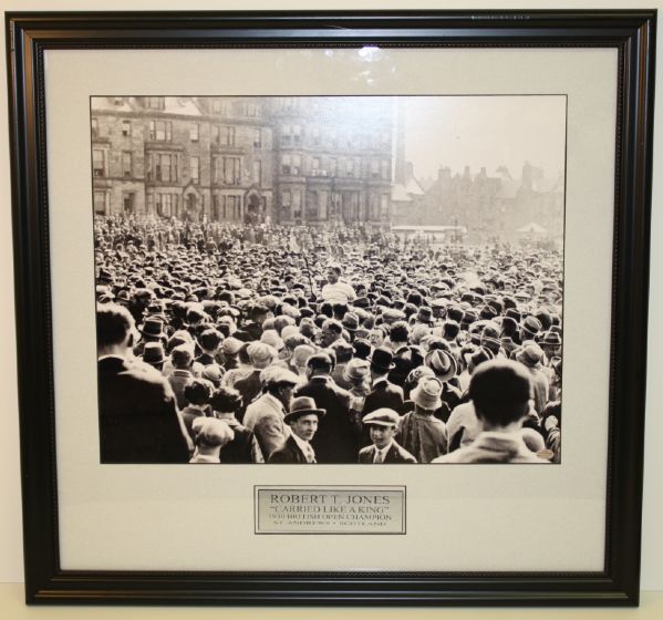 Framed Robert T. Jones "Carried Like a King" - 25 1/2 x 24 1/2