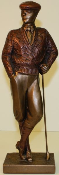 1989 Sculpture The Golfer - 5" x 3 3/4" Base and is 16 1/8" Tall