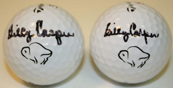 Two Billy Casper Autographed "Buffalo" Golf Balls