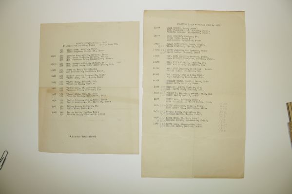 1951 Womens Eastern Open Pairing Sheet - Berkshire CC - Beverly Hanson Winner