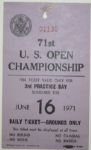 1971 US Open Ticket - Merion GC - Lee Trevino Winner