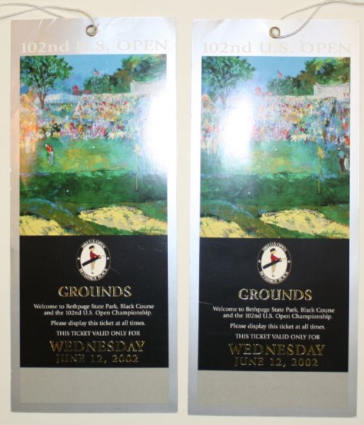2002 US Open Tickets - Bethpage - Tiger Woods Winner