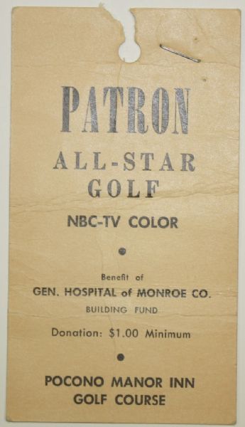 1962 All-Star Golf Ticket - Pocono Manor GC