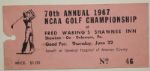 1967 70th Annual NCAA Golf Championship Ticket - Hale Irwin Winner