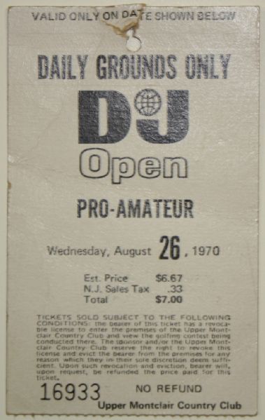 1970 Dow Jones Open - Upper Montclair CC - Bobby Nichols Winner