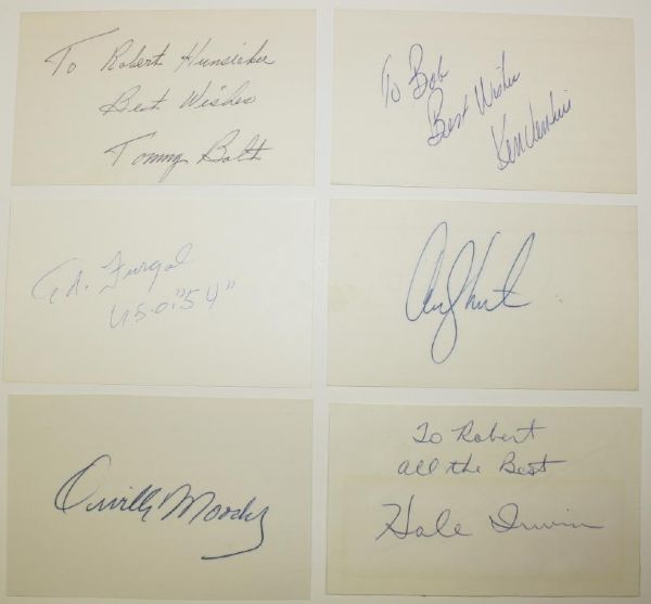 6 Autographs on 3x5 Cards: Bolt, Venturi, Furgol, Moody, Irwin, North
JSA COA