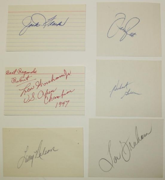 6 Autographs on 3x5 Cards: Pate, Green, Graham, Fleck, Worsham, and Nelson
JSA COA