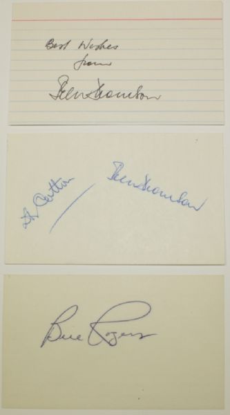3 Autographs on 3x5 Cards: Henry Cotton, Bill Rogers, and
JSA COA
