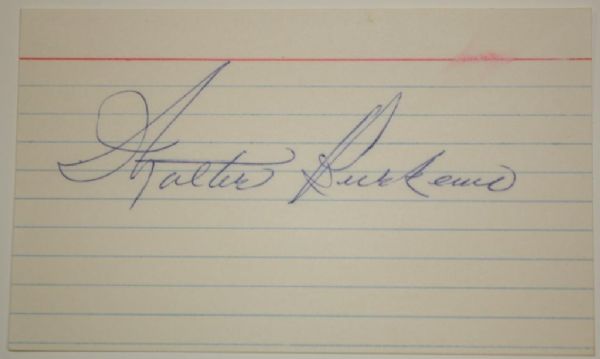 Walter Burkemo Autographed 3x5 Card
JSA COA