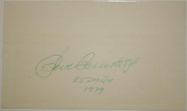 Seve Ballesteros Autographed 3x5 Card
JSA COA