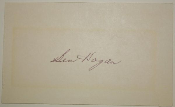 Ben Hogan Autographed 3x5 Card
JSA COA