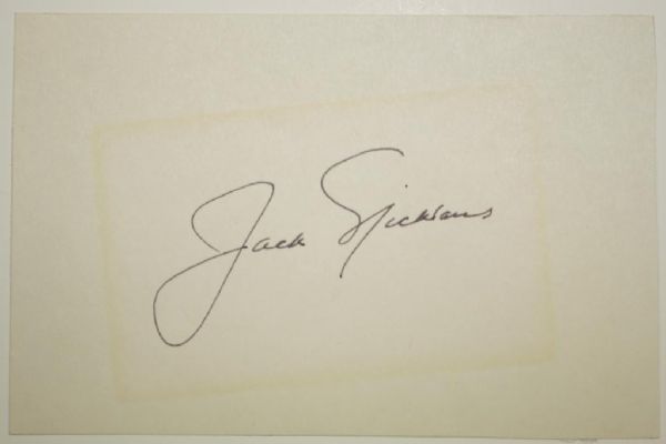 Jack Nicklaus Autographed 3x5 Card
JSA COA