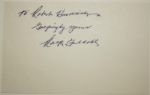 Ralph Guldahl Autographed 3x5 Card
JSA COA