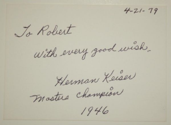 Herman Keiser Autographed 3x5 Card
JSA COA
