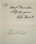 Lionel Hebert and "Chick" Hebert Autographed 3x5 Cards
JSA COA