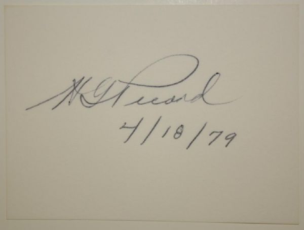 Henry Picard Autographed 3x5 Card
JSA COA