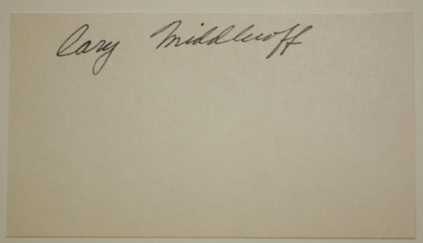 Cary Middlecoff Autographed 3x5 Card
JSA COA 