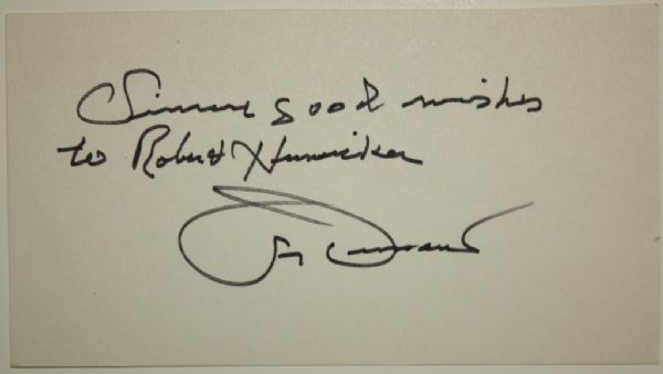 Jimmy Demaret Autographed 3x5 Card
JSA COA