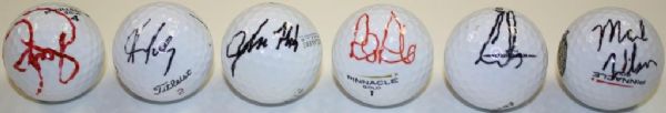 Lot of 6 Signed Golf Balls: Day, Baddeley, Huh, Rock, Els, Wilson