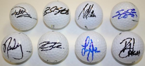 Lot of 8 Signed Golf Balls: Casey, Steele, OHair, Noh, Watney, Jacobsen, Janzen, and Haas