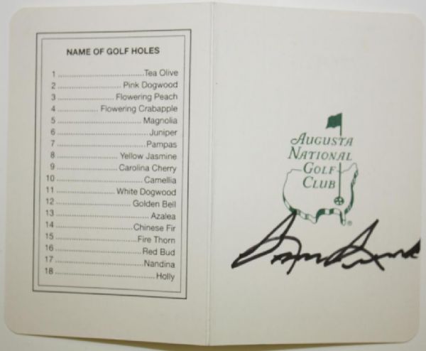 Sam Snead Signed Masters Scorecard