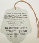 1930 US Amateur Ticket at Merion-Friday Round of Bobby Jones Grand Slam