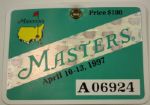 1997 Masters Series Badge - Tiger Woods 1st Green Jacket