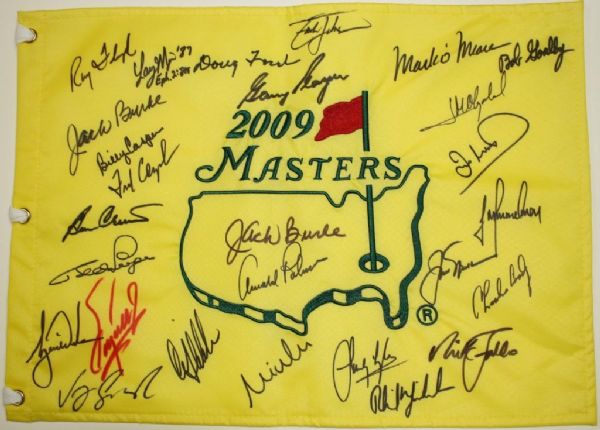 Ray Floyd's 2009 Masters Champions Signed Dinner Flag