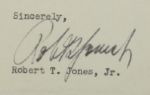 Bobby Jones signed Letter with full signature and Club Content JSA